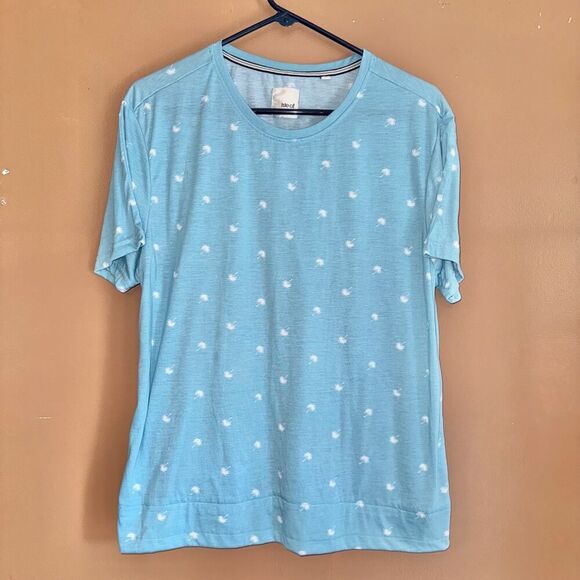 Isle of Tees Men's Blue White Palm Tree Graphic Tee T-Shirt - Size Large - Picture 4 of 7